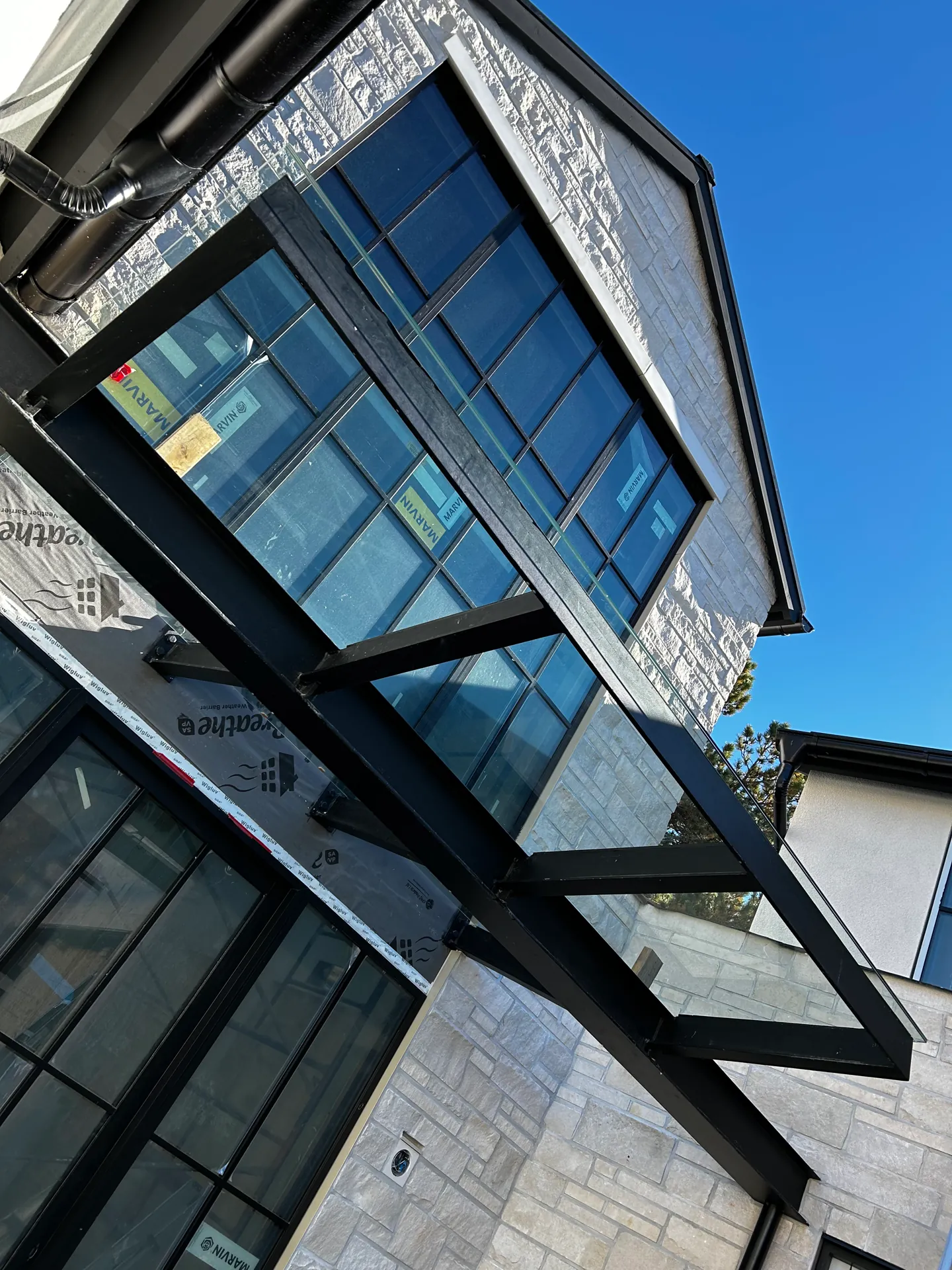 Commercial curtain wall and window system on a modern building facade in Vancouver